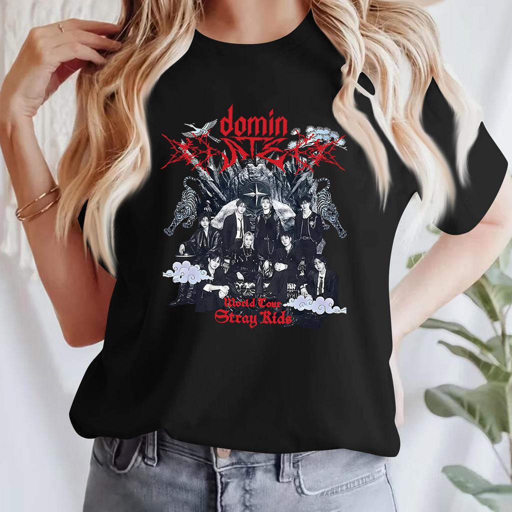 Lässiges bedrucktes T-Shirt für Damen, Rundhalsausschnitt, Pullover, kurzärmelig