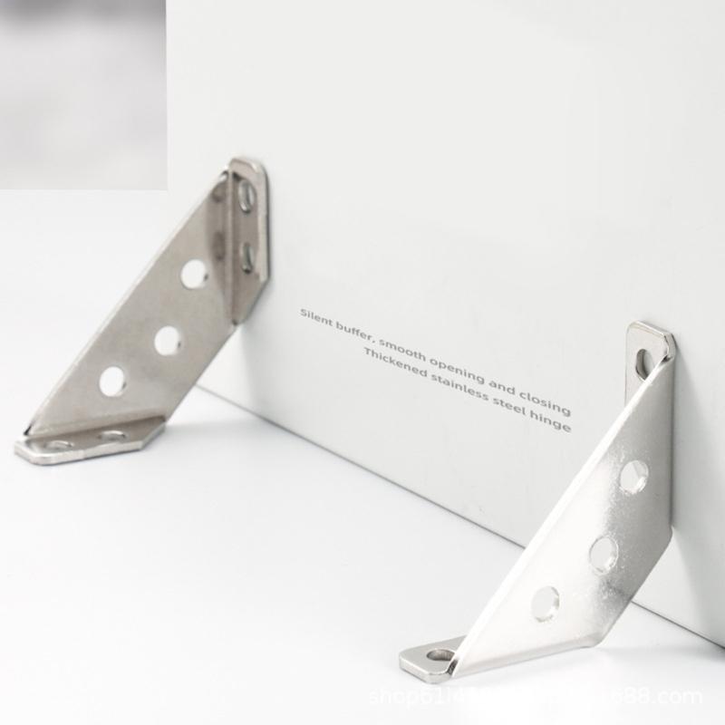 100Pcs Stainless Steel Furniture Corner Connector Cabinet Support Fixing Frame Corners Brace for Wood, Shelf Supports