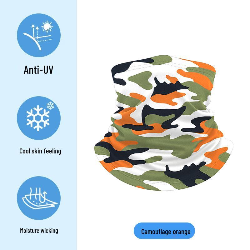 Dětský letní kreslený nákrčník z ledového hedvábí - UV ochrana a multifunkční šátek na hlavu pro cyklistiku