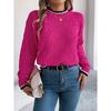 Women's Loose-Fit Sweatshirt New Arrival Casual Colour-Blocked Cable-Knit Long-Sleeved Pullover Women's Knitted Top