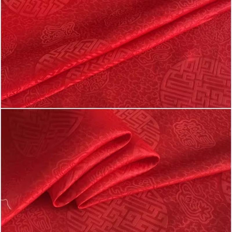 17 Ohm Silk Fabric Traditional Chinese Jacquard Silk Cotton Charmeuse Crepe Tissu Fabric for Sewing Cheongsam Cloth Width 114cm