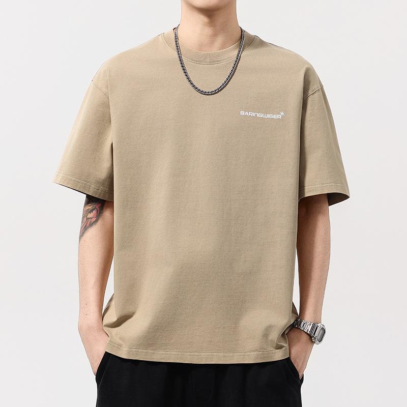 Letter Print Short Sleeve T-shirt Men and Women Summer Loose Couple Pure Cotton T-shirts