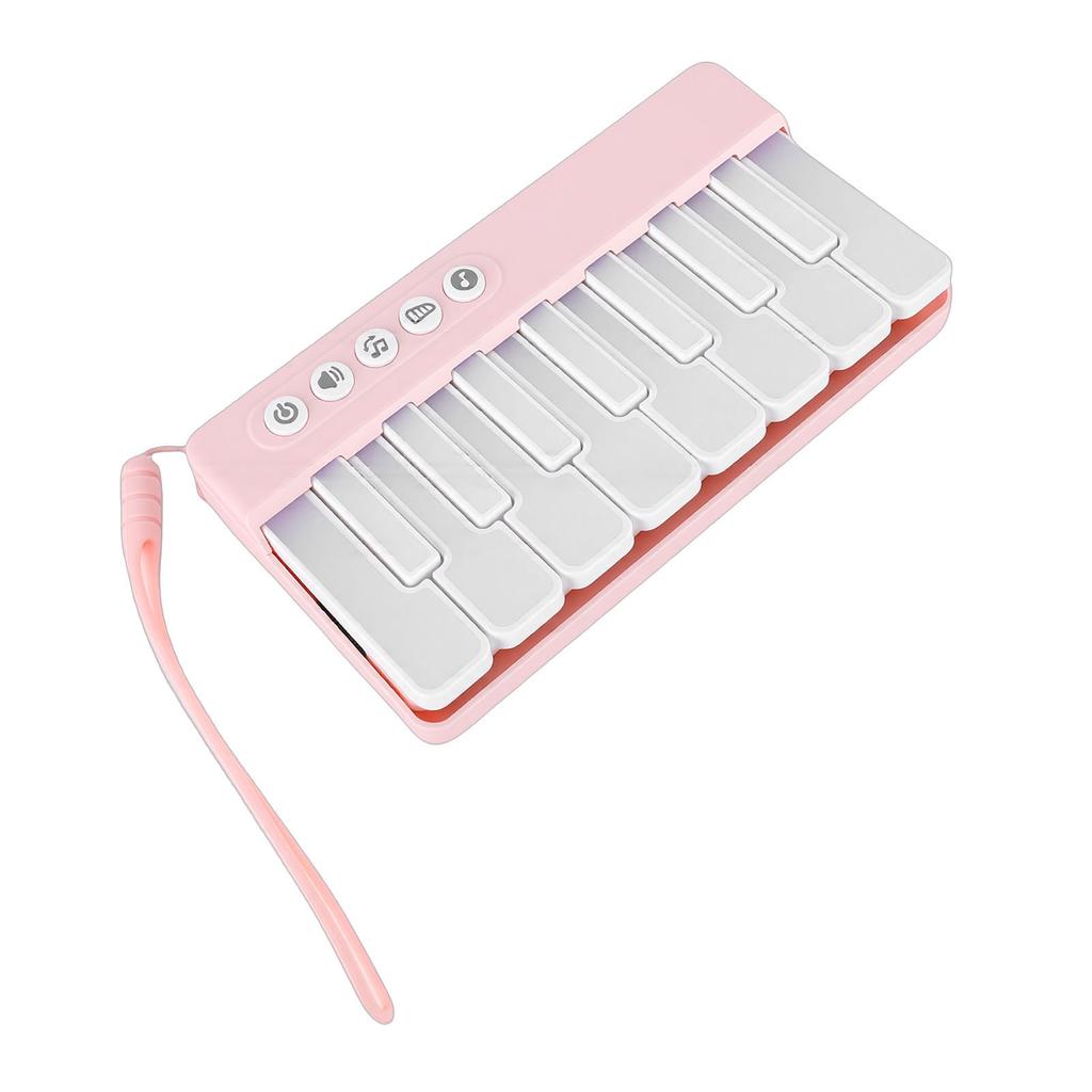Portable Piano Electronic Keyboard Piano Music Instrument Toy with Colorful Lights Demo Songs for Kids Toddles Gift Pink