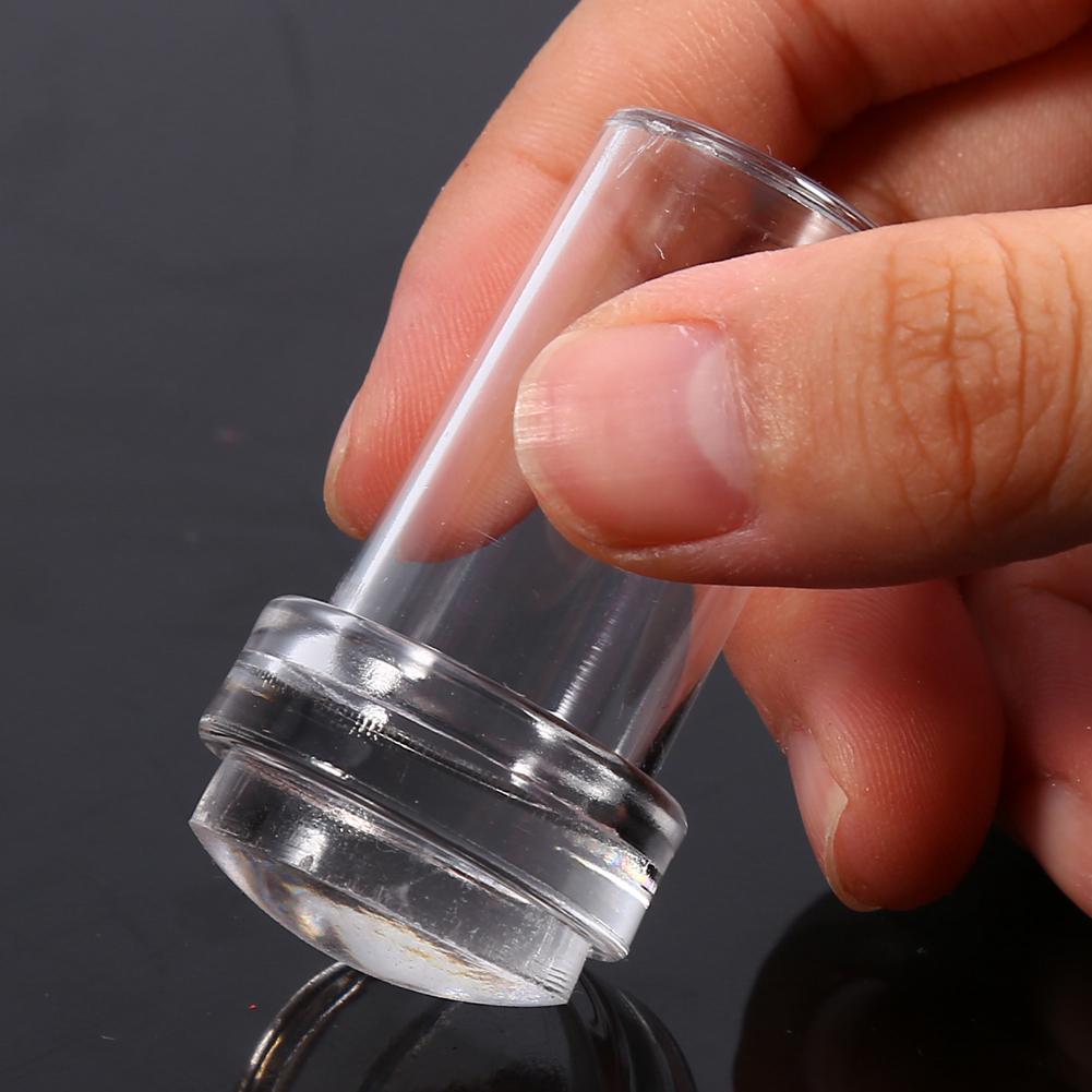 Fashionable Transparent Silicone Nail Polish Transfer Stamper & Scraper Set Manicure Tool