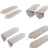 2Pcs White Cotton Crochet Table Runners, Lace Floral Table Doilies Cover for Artisanal Touch To Table Setting