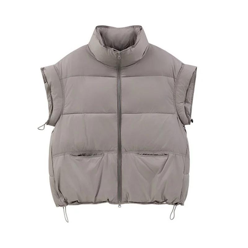 Female Vest Autumn Winter Sleeveless Jacket Coat Loose Short Stand-up Collar Down Vest Women Waistcoat Outerwear
