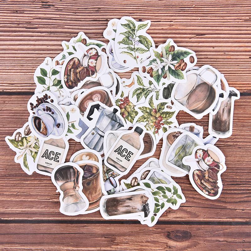 46Pcs Decorative Stickers Scrapbooking Label Diary Stationery Album Stickers