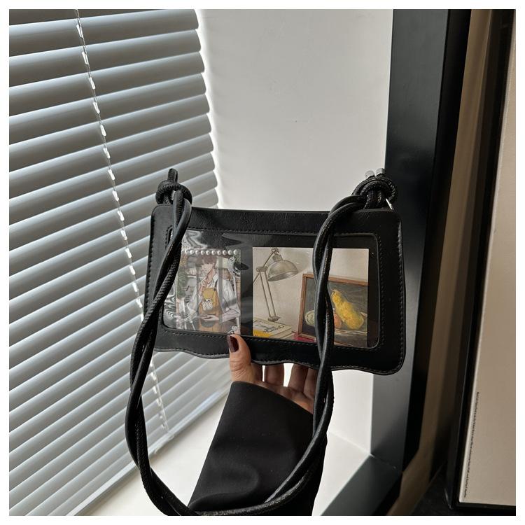 

Small camera, small pain bag, crossbody shoulder bag, transparent two-dimensional small food allowance, daily commute, bar bag, casual backpack. чёрный