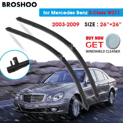 Escobilla limpiaparabrisas para Mercedes Benz Clase E W211 26";+26"; 2003-2009 Escobillas de limpiaparabrisas para parabrisas de automóvil con pasador lateral