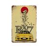 Auto Giapponesi d'Epoca Samurai Poster Latta Metallo Cartello Targhetta Giappone Corse Casa Club Jdm Auto Gtr Anime Luna Decorazione Murale Estetica