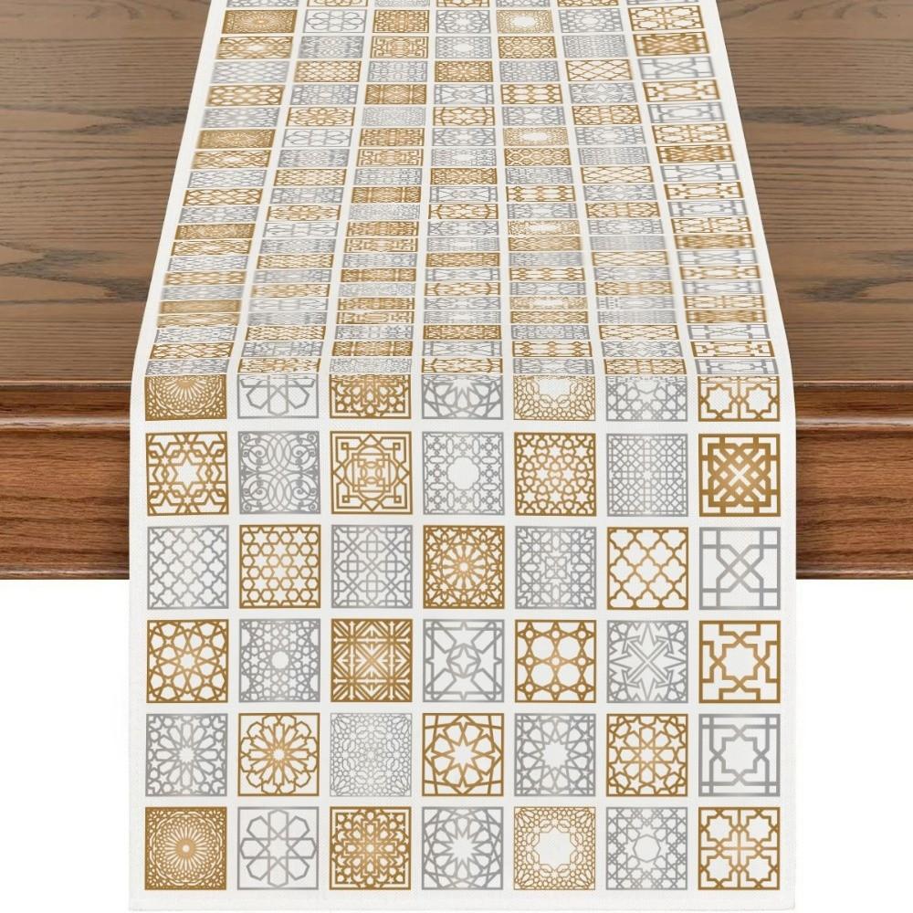 Vintage Ramadan Table Runner Washable Ramadan Decorations  Muslim Party Supplies