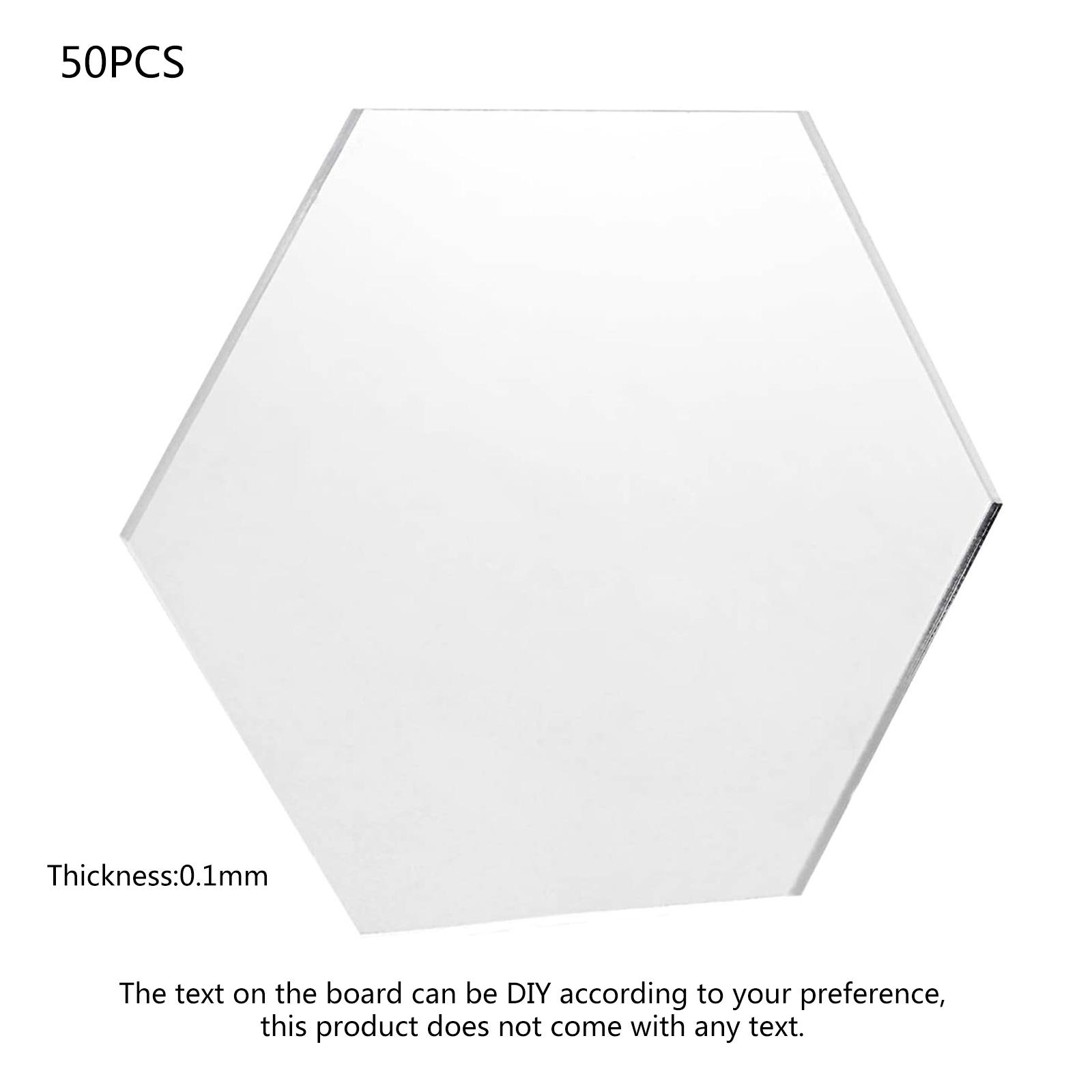 20/50Pcs Hexagonal Clear Acrylics Slices Hexagonal Shape Acrylics Sheet for Painting Wedding Birthday Christmas Party