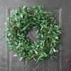 Artificial Wreath Olive Branch Leaf Holiday Garland for Door Wall Tree Decoration 55CM Outer Diameter