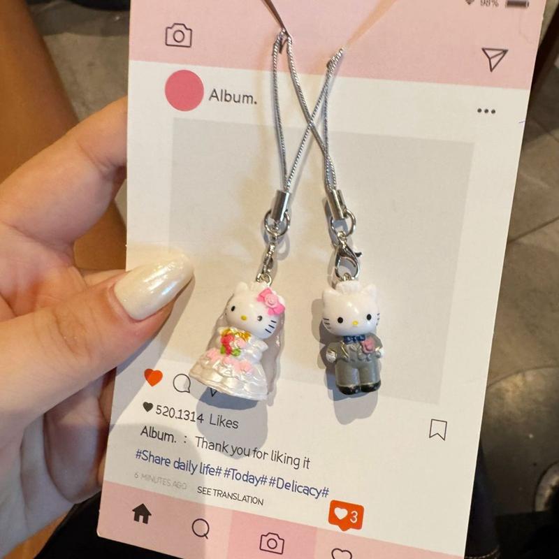Cute Hello Kitty Keychains Cartoon Cat Keychain for Bags Couple Gifts for Lovers Anniversary Party Favors