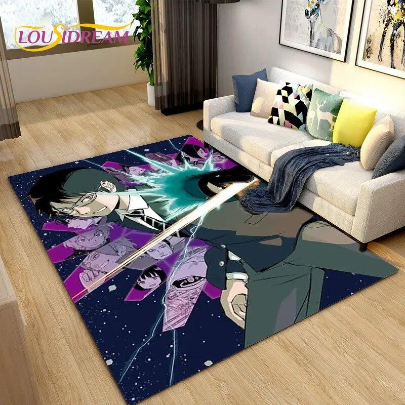 Tapete de área de desenho animado World Trigger Anime, tapete de carpete para sala de estar, quarto, sofá, capacho, decoração, crianças brincam, tapete de chão antiderrapante