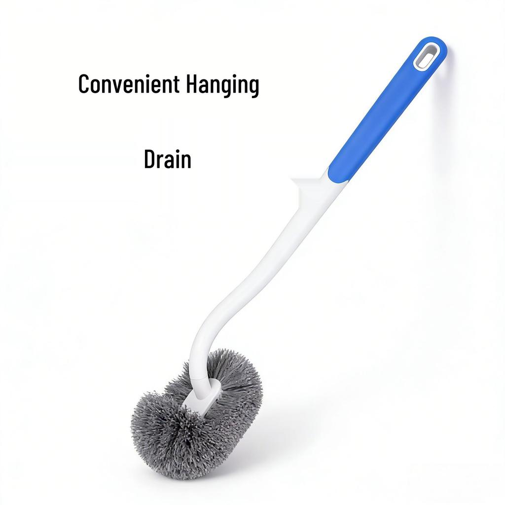 Wall-Mounted Soft Bristle Toilet Brush with Long Handle for Efficient Cleaning