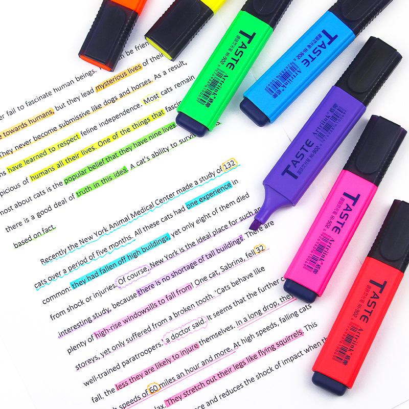 Large Capacity Eye-Safe Fluorescent Highlighter Pen for Students and Drawing Journals