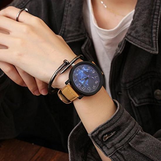 ZooooM Wristwatch Creative Design Quartz Fashion Casual Gift Present for Men and Women (Brown Numbers) ZM-WATCH2455-SUBR