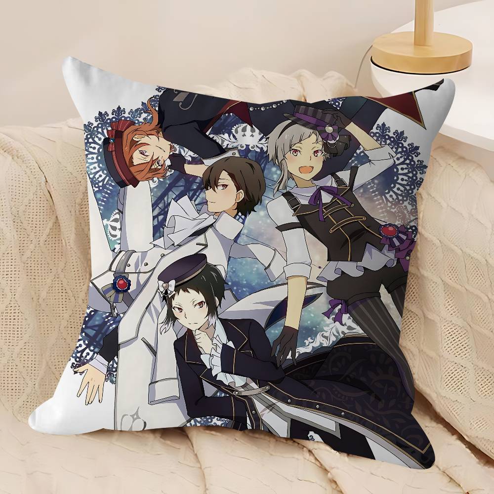 B-Bungo Stray Dogs Pillow Case Removable Washable Cushion Cover – All-Season Soft Linen