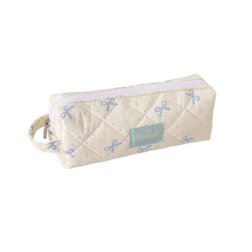 Large Capacity Korean Style Pen Bag Bow Pencil Pouch Cloth Stationery Bag School Supplies
