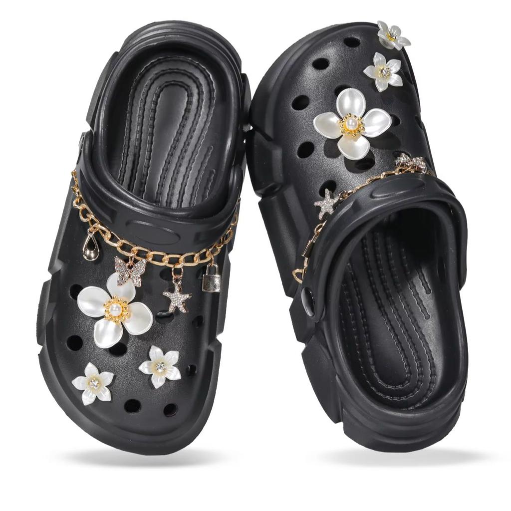 Kinder Blumen Schuhe Clogs rutschfest Mädchen Outdoor Freizeit Garten Schuhe Teenager Ein-Schritt Strandschuhe 3057