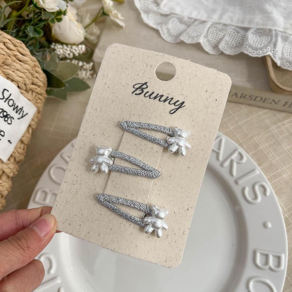 Versatile Cartoon Bear Rhinestone Hair Tie & Clip for Girls