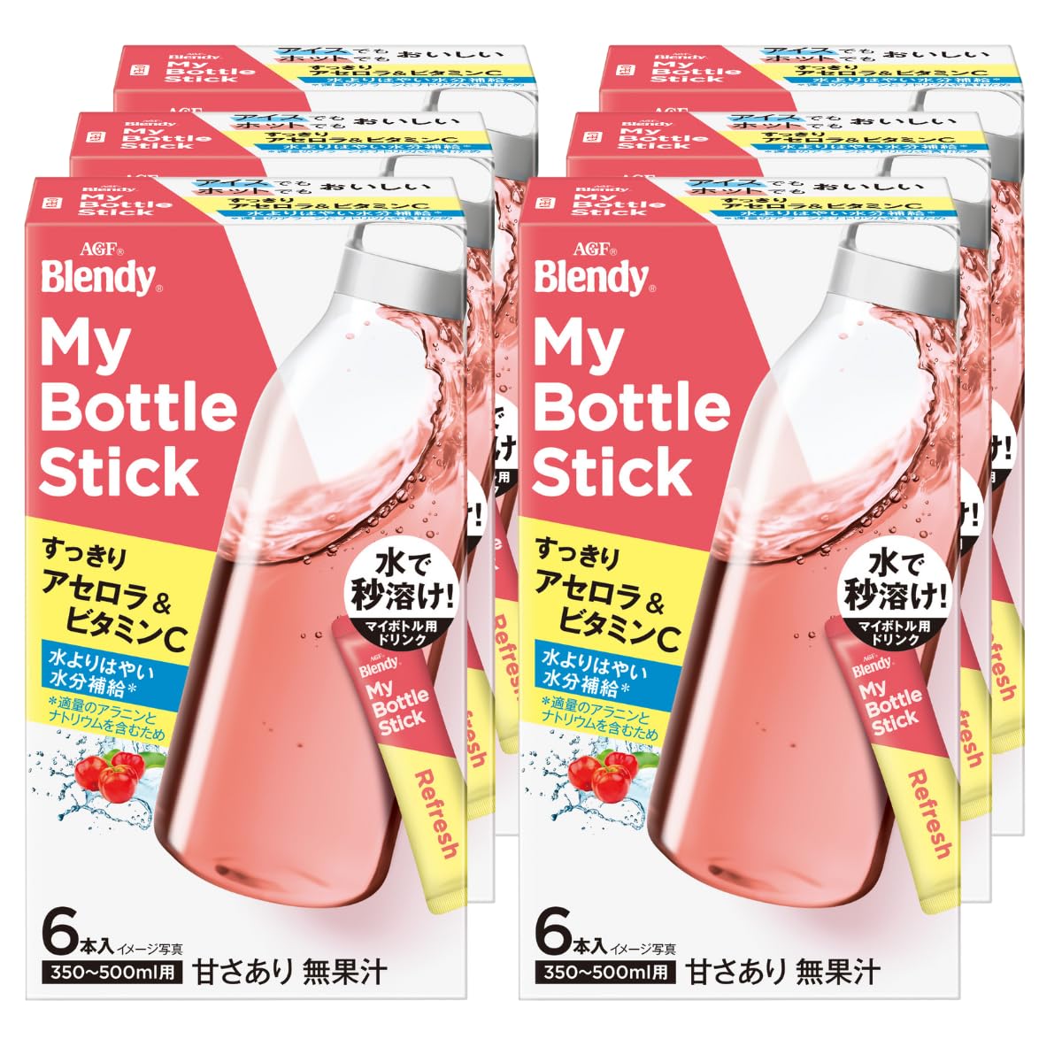 

AGF Blendy My Bottle Стики Освежающая Ацерола Витамин C 6 бутылочек x 6 коробок вода & [Поддержка гидратации] [Для бутылочек]