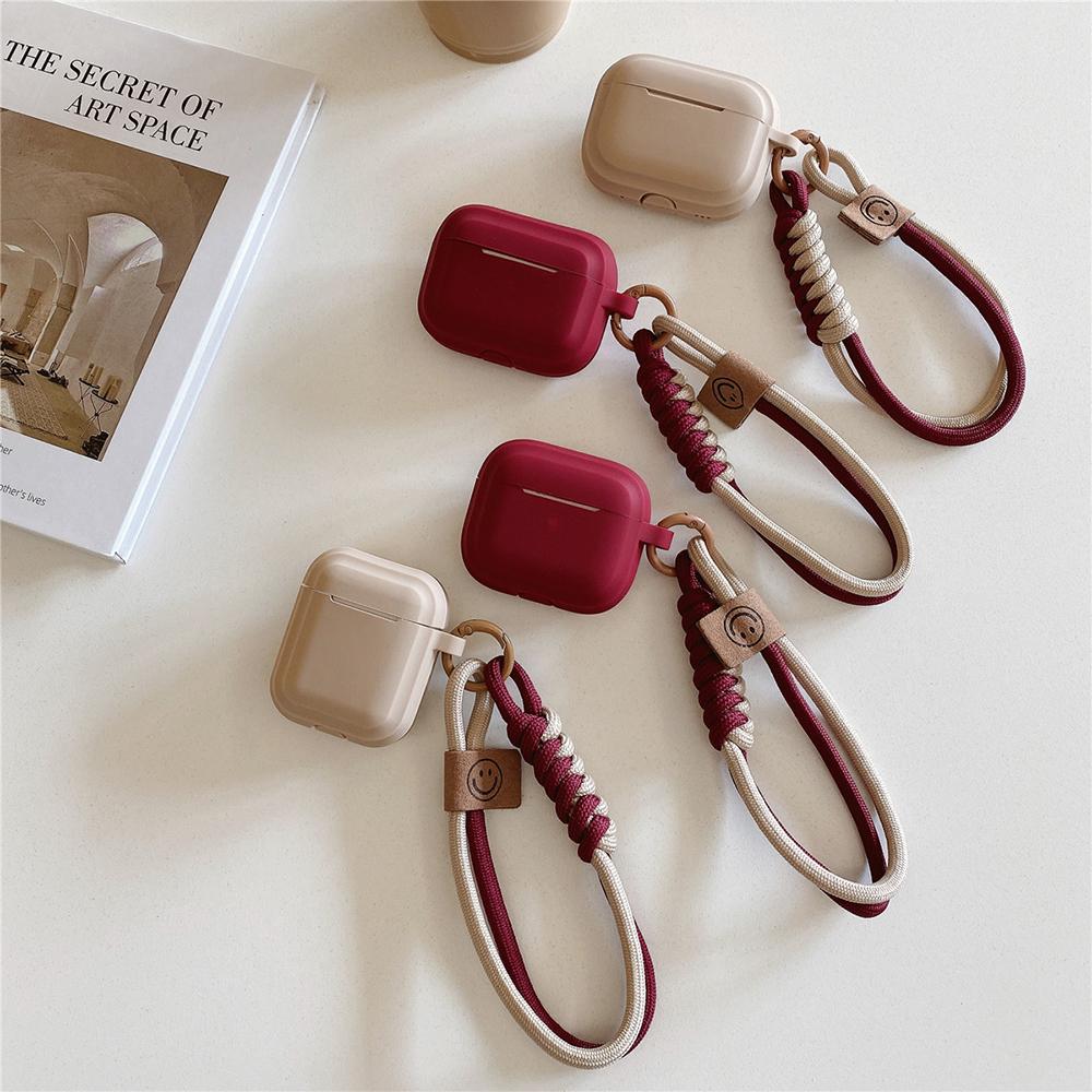 Airpods 4 Case Bluetooth Earbuds Protective Cover For Apple Pro 3 Airpods 3 Pro2 Pro 2 Funda Soft Silicone with Smile Hand Strap