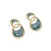 New Geometric Circular Blue Enamel Glaze Earrings Pendants For Women Fashion Luxury Elegant Drop Earrings Jewelry Gifts