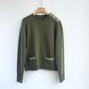 Women's One-Shoulder Pullover Sweater with Metal Buckle, Heavy-Duty Pocket, and Round Neck - 100% Pure Cashmere, Soft and Comfortable by BA Brand.