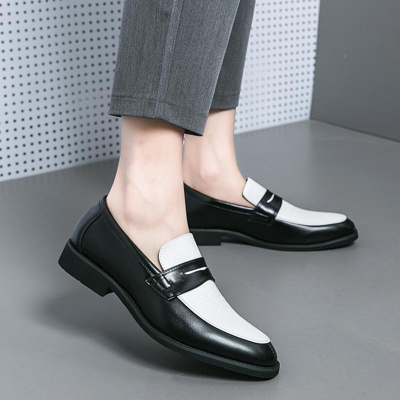 Mocassini da Uomo Stile Street Bianco Formali da Business Matrimonio Abito da Ballo Blazer Smoking Scarpe da Festa Taglie Forti