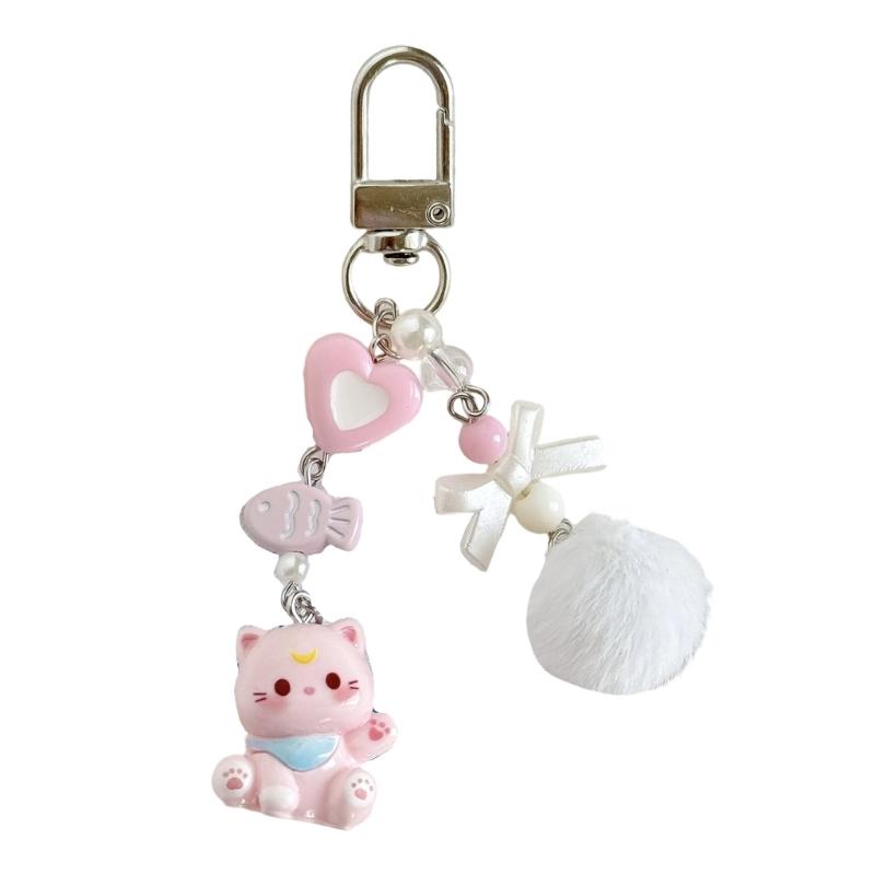 

Модный Кот Орнамент Брелок для Сумки Ключевые Аксессуары Металлическая Текстура для Молодых Взрослых и Любителей Винтажа Подарок розовый