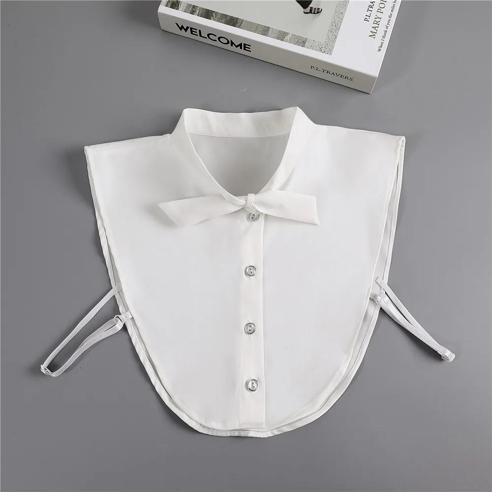 Perfect Match Women Embroidery Shirt Fake Collar Tie Vintage Detachable Collar Stand False Collar Lapel Blouse Top Women Clothes Accessories