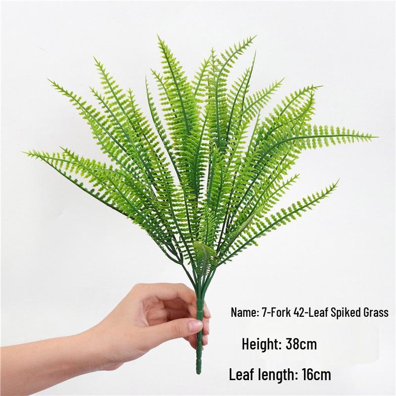 Artificial Green Plant Bundle: Decorative Plastic Grass, Water Grass, Plastic Flower, and Fern.