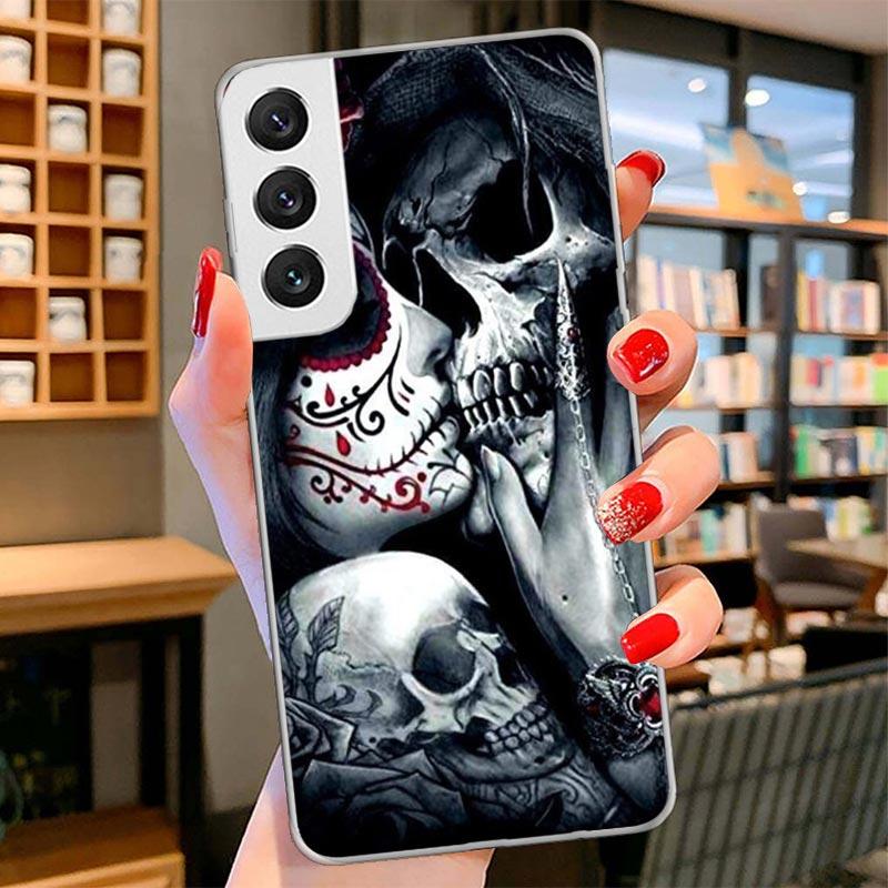 Catrina Beautiful Rose Girl Skull Cover Phone Case For Samsung Galaxy S26 S25 Edge S24 Ultra S23 S22 Plus S21 S20 FE Soft Fundas
