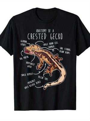 Crested Gecko Lizard Reptile Anatomy, Pet Harelquin Crestie T-Shirt.jpgSame Styl