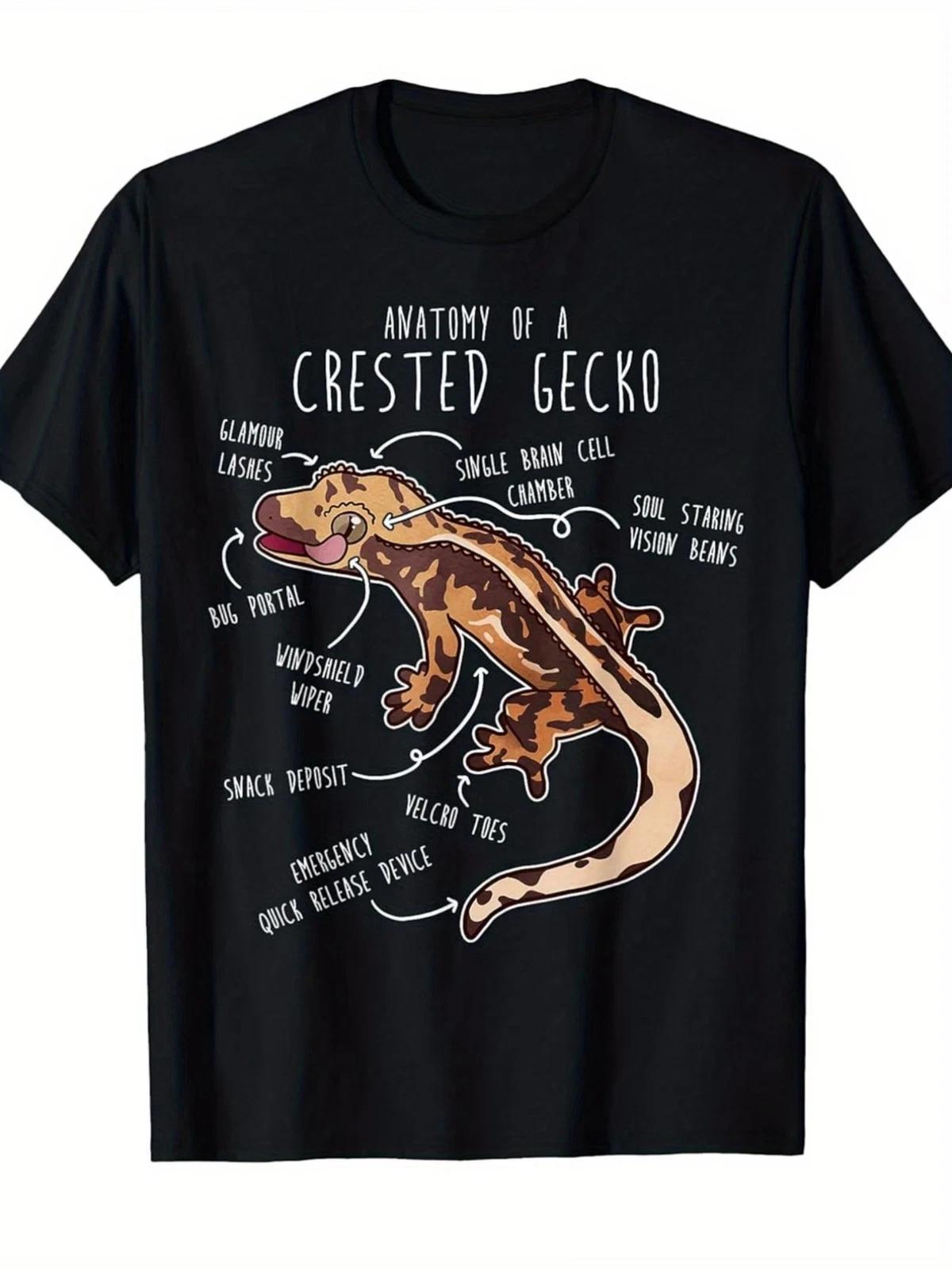 Crested Gecko Lizard Reptile Anatomy, Pet Harelquin Crestie T-Shirt.jpgSame styl S