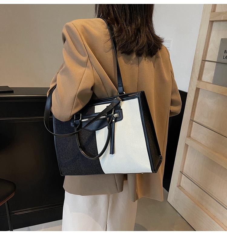 Large Capacity Tote Bag for Women Casual Fashion Ladies Splice Denim Handbag Designer Luxury Shoulder bags Ladies Messenger Bags