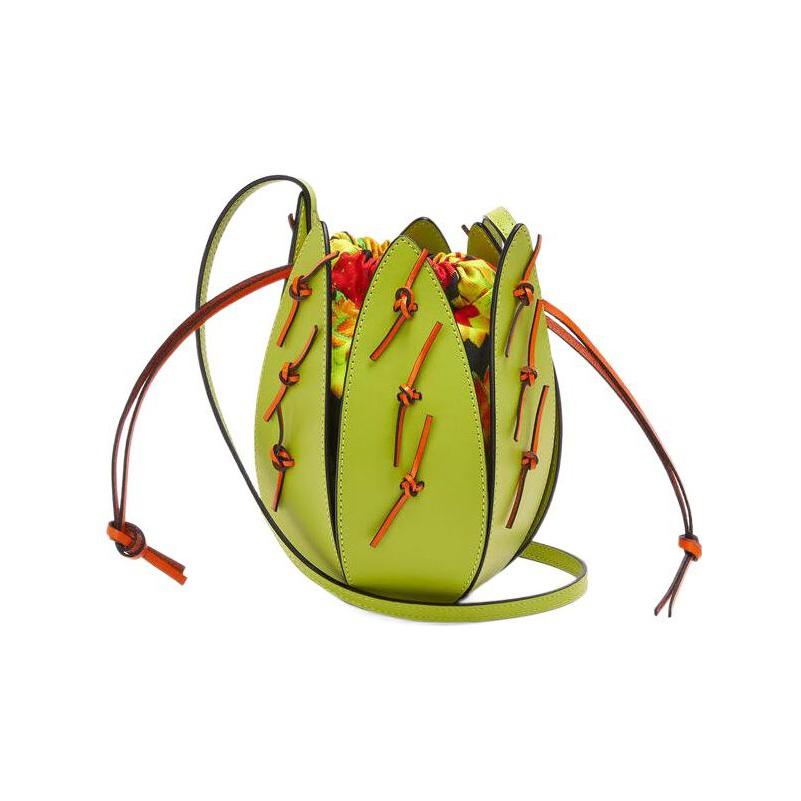 

Loewe Classic Cactus Handbag Printed Canvas Drawstring Inner Bag Leather Crossbody Bag Women Handbags Grass-Green C643Y35X01-1718 Basic Set (Bag+Dust Bag)
