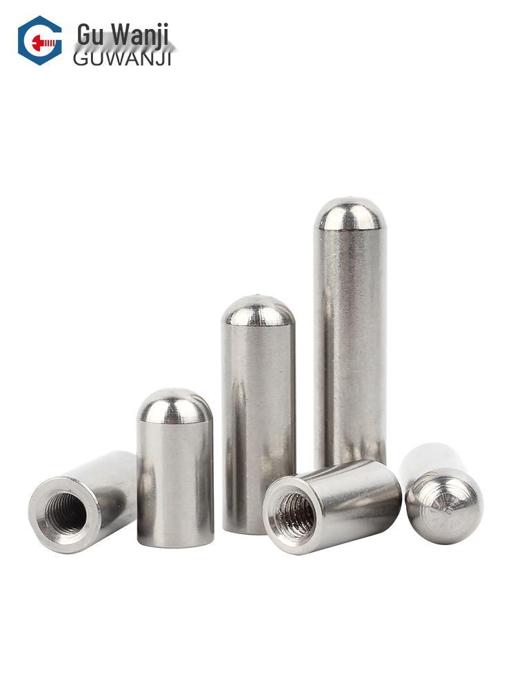 304 Stainless Steel Hollow Cylindrical Positioning Pin with Internal Thread, Round Head, Various Sizes (M4-M12).