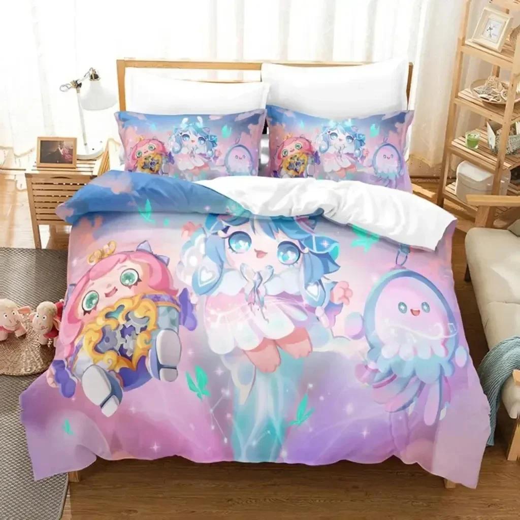 Cartoon Eggy Party Game Bedding Set Duvet Cover Sheet Printed Bed Set Pillowcase Bed Full Queen King Size Comforter Bedroom
