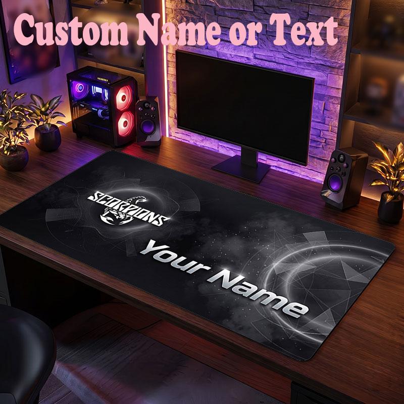 Scorpions Customized Name Text Mouse Pad, Large Desk Mouse Mat Personalized Home Office Present