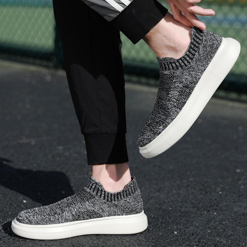 Shoes for Men Autumn New Breathable Casual Shoes Thick Sole Low Bond Socks Vulcanized Shoes Outdoor Sneakers Hiking Shoes