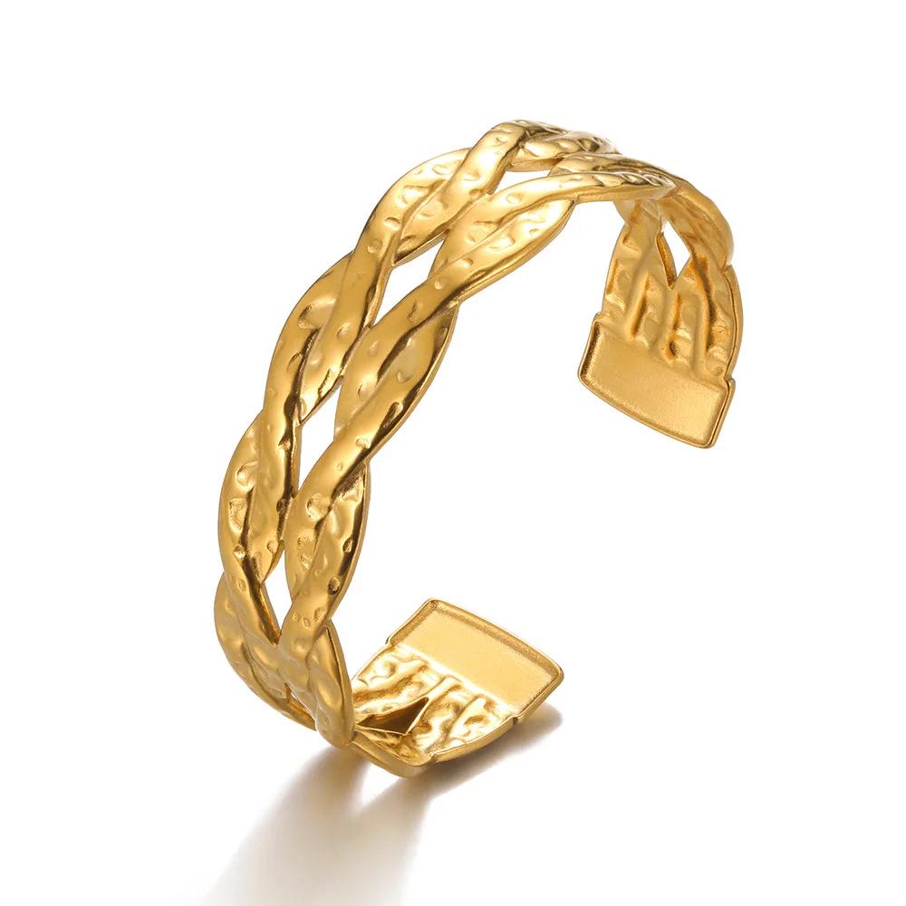 Titanium Steel Adjustable Bangle: Women's Durable, Fade-Resistant Open Cuff Bracelet