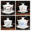 Chinese Handmade Sancai Gaiwan Ceramic Tea Tureen with Lid Bowl Saucer Teacups Teaware Home Decor Kung Fu Porcelanas Tea Cup