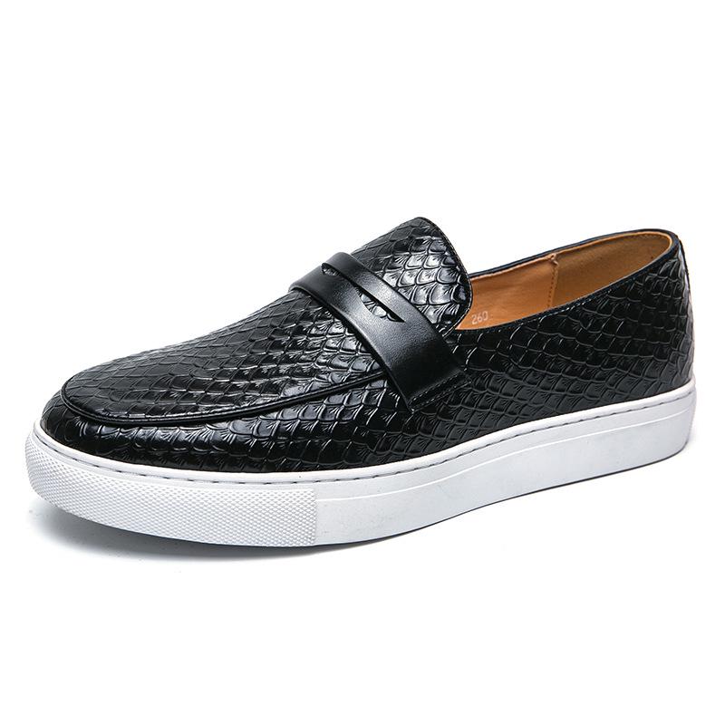 Men's British Style Skate Shoes: Large Size Leather Loafers Slip-On Casual Driving Shoes