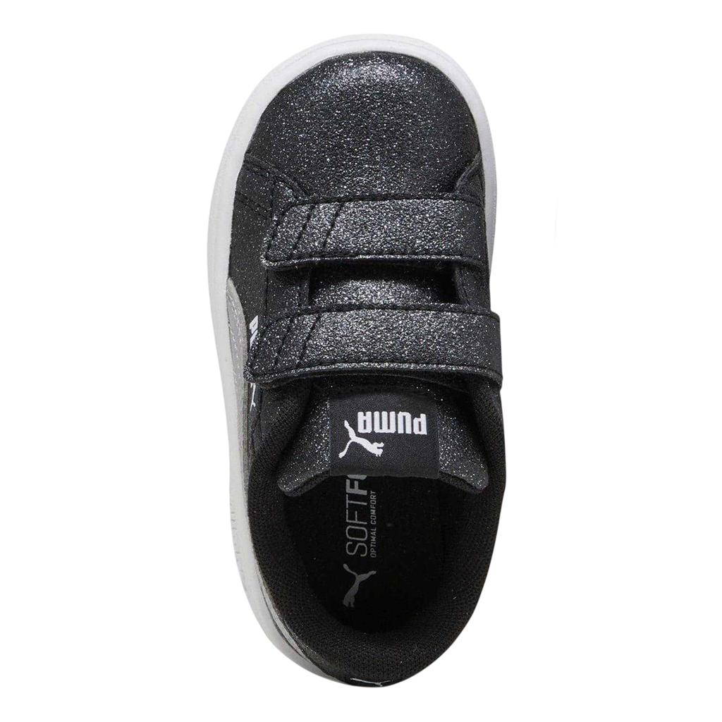 Puma Baby Girls Smash 3.0 Glitter Hook and Loop Trainers
