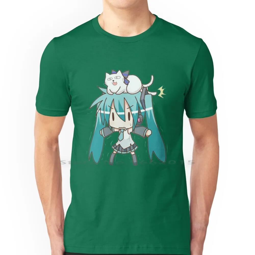 Miku T Shirt 100% Cotton Kawaii Manga Anime Girl Japanese Short Long Sleeve Tee Top