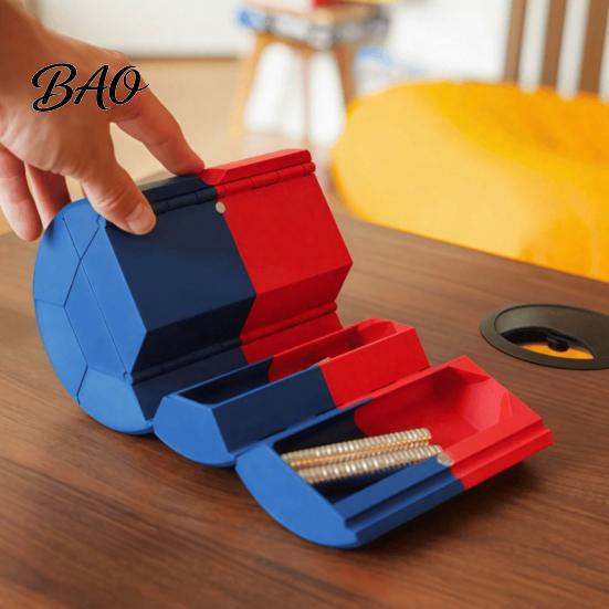 Portable Magnet Container 3D Printed Storage Organizer, N/S Pole Separated Roll-Up Magnetic Anti Collision Case Holder, Foldable Cylinder Container,