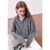 BETU Women's 2025 Autumn Half-Zip Jacquard Knit Sweater